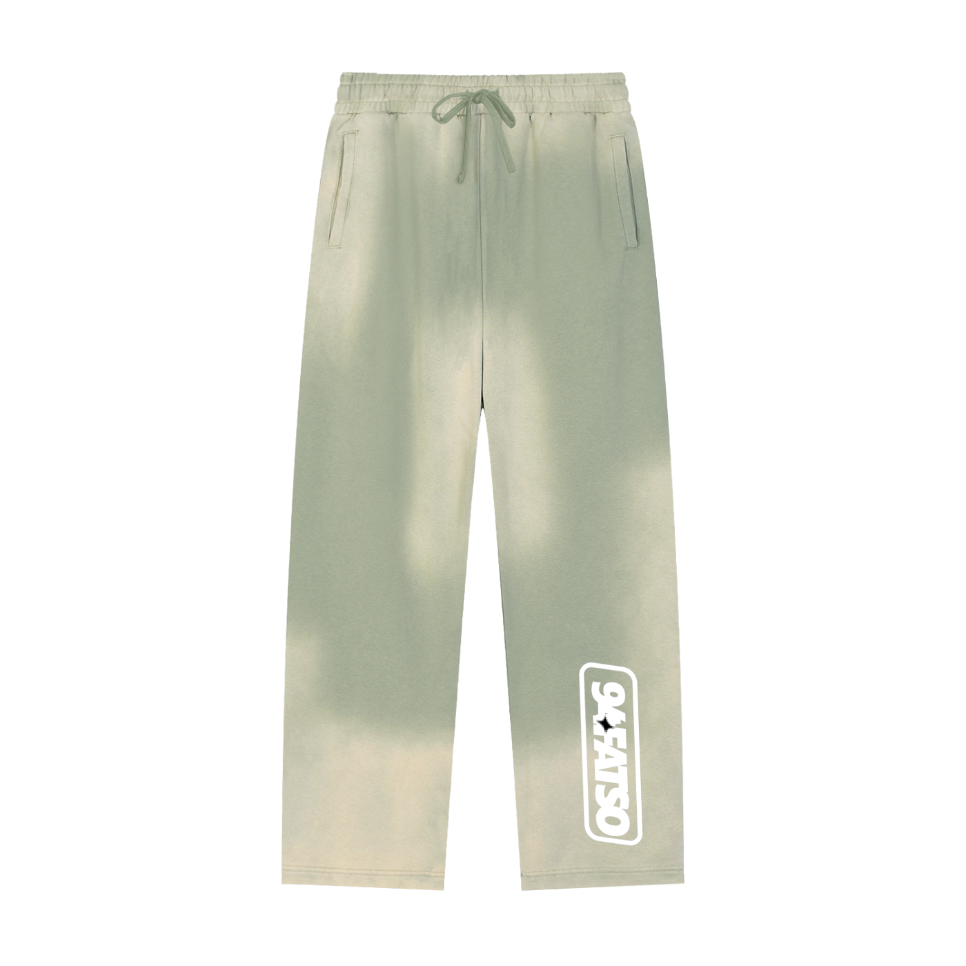 Men's Sun Fade Raw Edge Straight-Leg Sweatpants