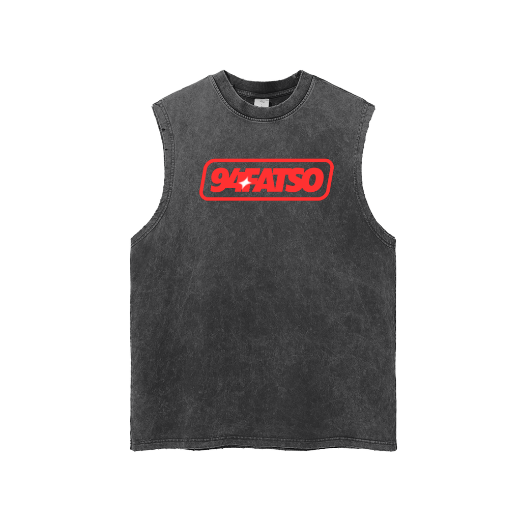 Washed Frayed Hem Tank Top
