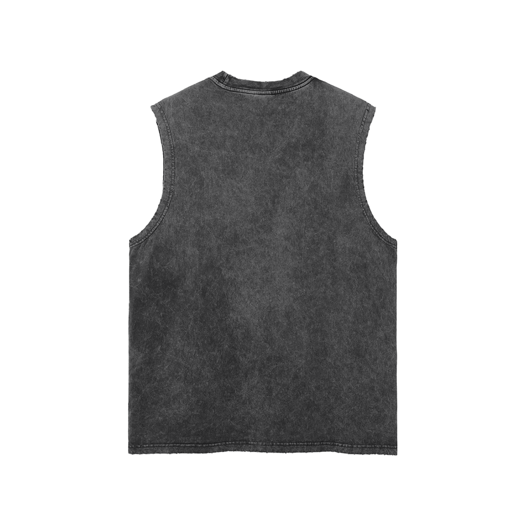 Washed Frayed Hem Tank Top
