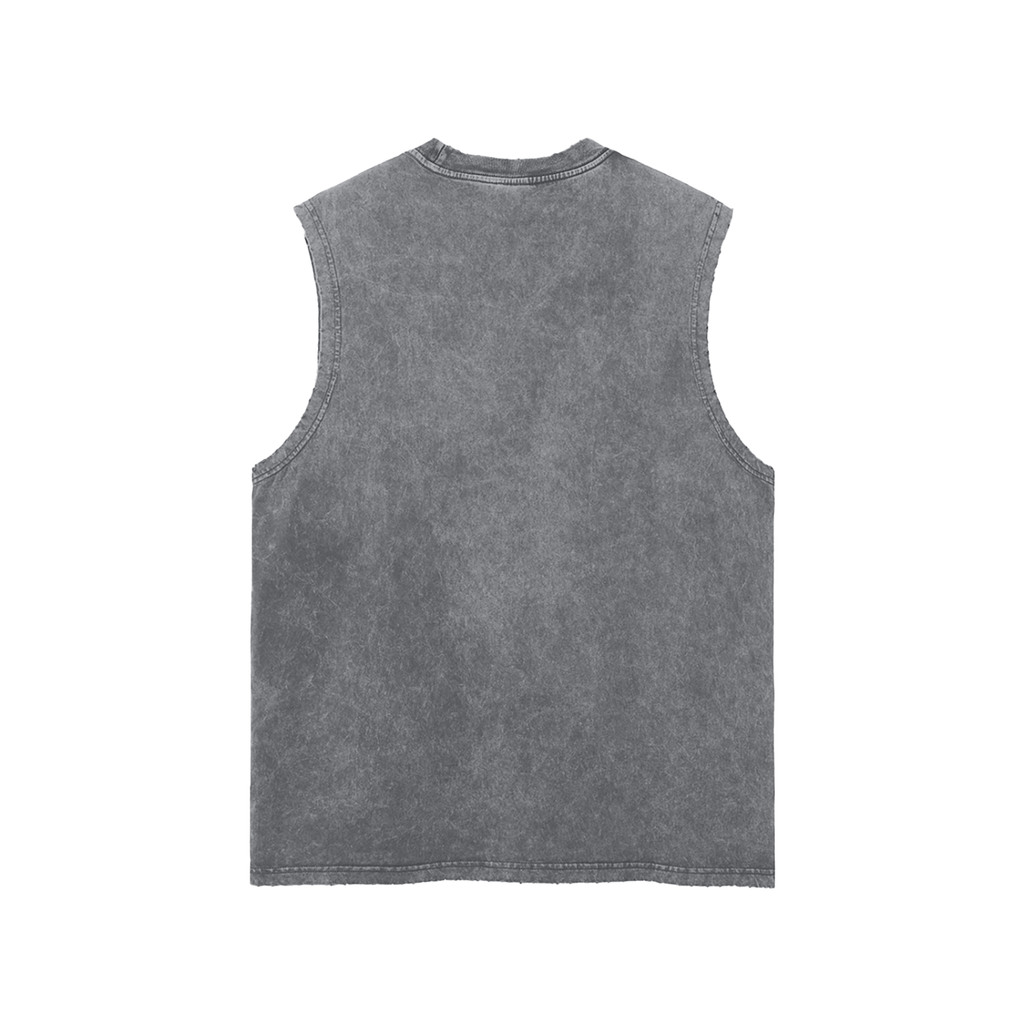 Washed Frayed Hem Tank Top